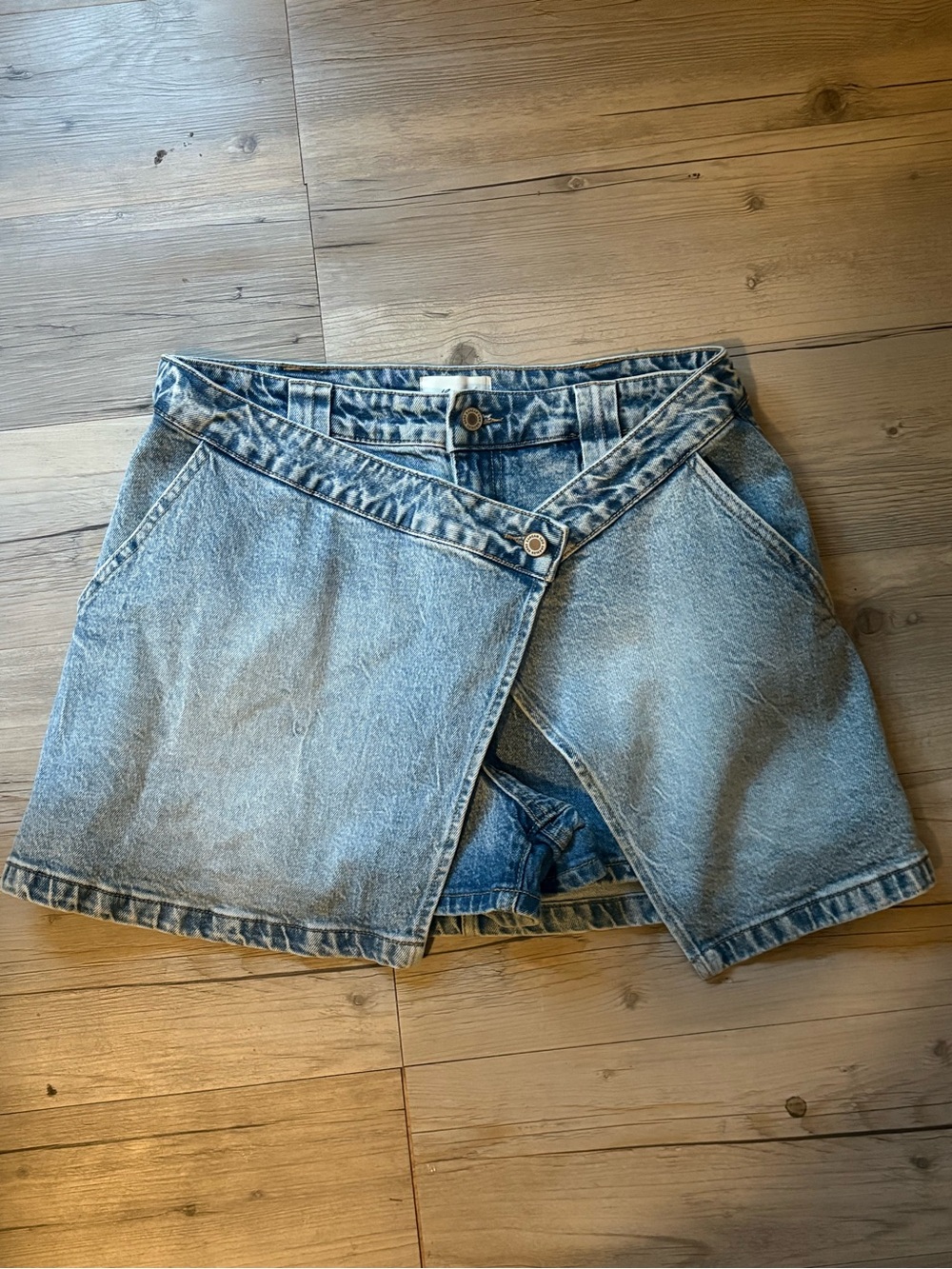 KanCan Light Blue Denim Wrap Skort